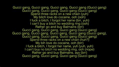 gucci gang clean lyrics copy and paste|lil pump Gucci gang download.